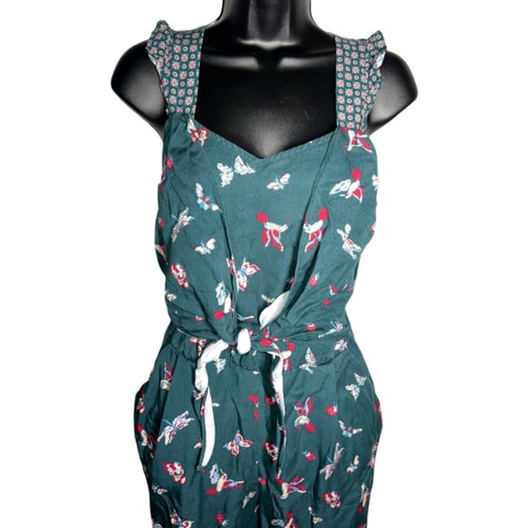 Matilda Jane Evergreen Dream NWOT Butterfly Hummingbird Print Romper Sz XS - Picture 4 of 8